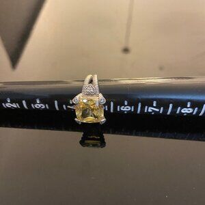 Gently Worn Judith Ripka Canary Yellow Stone Ring - Size 5 1/4"